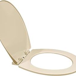 CARVING INTERNATIONAL Oval Shape Toilet Seat Cover,PVC Cover for Western Toilet Seat - High Glossy Finish, Sleek Design non soft-close seat cover Commode Seat Cover(44.8L x 36.7W) CM (IVORY)-image-1