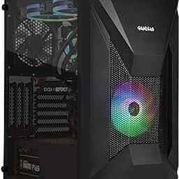 Gamdias Black Mid Tower Cabinet | Athena E1 Elite | Built-in 1 ARGB Fan | Dust Filters | Tool Free Installation Tempered Glass Panel | One Touch RGB Lighting Control | Supports Motherboard Upto ATX-19