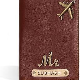Personalised Name & Charm Leather Passport Cover Holder for Men & Women (Brown) Customised Passport Holder for Gift-image-47