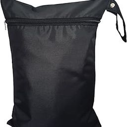 Polyester Te Waterproof Wet Bag Washable Reusable For Travel | Wet Clothes Beach Pool Stroller Diapers Dirty Gym Clothes Wet Swimsuits Toiletries | Travel Essentials Item (Black)-13