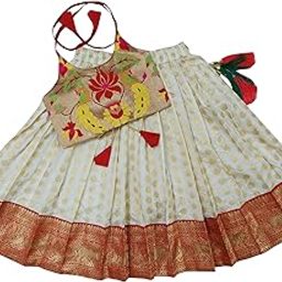 Baby Girls South Indian Readymade Traditional Jeaqurd Pattu Pavadai Tapeta Silk Lehenga Choli Dress-picture-49