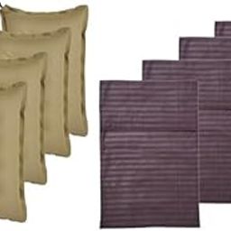 RAV Pack of 4 | Brown Cotton Travel Pillow with Soft Cover | Lightweight & Portable Neck Support Pillow for Train, Bus, Flight, Camping, Hostel & Office Use-10