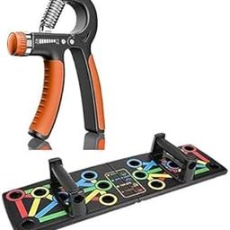 Shopfleet Pushup Board For Men & Women With Adjustable Hand Grip Strengthener, Foldable Push up Board 11 in 1 Pushup Bar Syetem Push up Board hand Grip combo-16