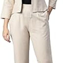Women Solid Beige Coat and Trouser Co-Ord Set-picture-28