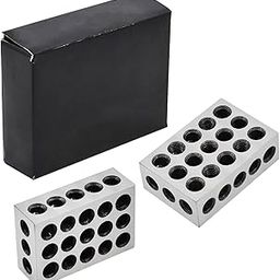 findmall 1 x 2 x 3 Inch Blocks Matched Pair Hardened Steel 23 Holes Accuracy 1 2 3 Block Machinist Milling-3