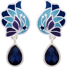 Womens Butterfly Dew Drop Pink Earrings-25
