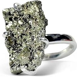 DIVINE BHARGAVI Raw Pyrite Money Magnet Ring, Attracts Money, Fame, Good Luck & Confidence, Certificate of Authenticity, Natural Gemstone Jewelry For Men Women, Unisex Ring-image-50