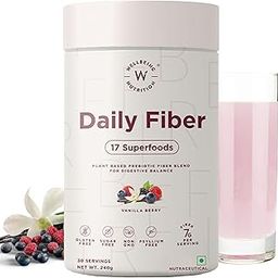 Wellbeing Nutrition Daily Fiber Supplement for Constipation & Weight Loss (GLP-1) | 7g Natural & Organic Prebiotic Fiber, Isabgol Free | For Bloating, Indigestion, Acidity | Vanilla Berry, 30 Servings-26