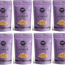 HEKA bites Roasted Jowar Puffs Majestic Masala - Pack of 8 | 86 Kcal | Made with 80% Jowar| Healthy Snack| Sugar Free| Cholesterol Free| Gluten Free (40g x 8)-10