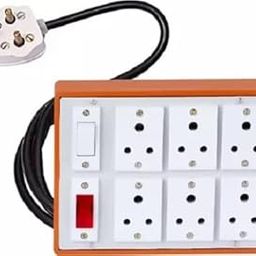 Ganpati Extension Board Heavy Duty Cable 9 Meter Wire With 6 Anchor Socket And 1 Anchor Switch And 1 Indicator With 3 Pin Plug Set Of - 1, Brown-image-96