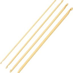 Ubervia Crochet Hook, 4Pcs 9.4in Long Double Ended Crochet Hook Anti Slip Bamboo Tunisian Crochet Hook Assorted Size Yarn Knitting Hook for Knitting Sewing-image-32