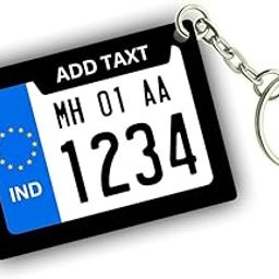 TULOSTA Customized Number Plate Keychain for Bikes and Cars Personalized Printed Gift Long Size printed (Make Your Design)-image-20