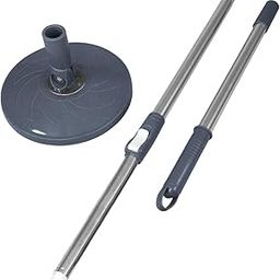 Primeway® Stainless Steel Telescopic Spin Mop Replacement Handle Stick Rod with Disc Plate | 124cm | Grey-27