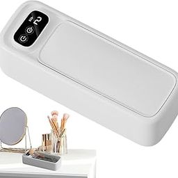 Sleek Design Ultrasonic Eyeglass Cleaner, 3.7v Jewelry Cleaning Machine, Sturdy Ring Cleaner Tool, Decorative Digital Display Modes Ultrasonic 22x8x6.5cm for Home, Indoors, Offices White Color-image-8
