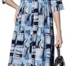 Women's Rayon Collared 3/4 Sleeves Maternity Dress Feeding Kurti with Zipper (1504-MD)-image-93