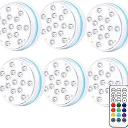 MYADDICTION Submersible LED RGB Lights Decoration 21 Key for Home Decor Lighting Pond 6 Lights 1 RF Remote-image-33