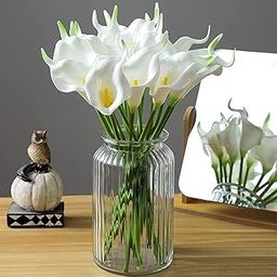 TIED RIBBONS Silk 10 Pcs Artificial Calla Lily Flowers Bunch For Vase And Flower Pots (33 Cm Each, White) - Home Decor Item For Centerpiece Living Room Corner Table Decorations (Pot Not Included)-image-36