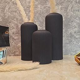 KREATIVE ART’S® Black Flower Vase for Living Room | Ceramic Vase for Home Decor | Home Decoration Items for Living Room & Hall | Black-Ceramic Vase Set of 3 – Modern Home Decor Items-image-52