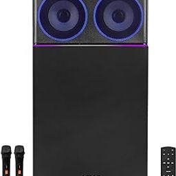 AKAI UltraBoom-100 Bluetooth Party Speaker 100 Watts|High Bass Sound|Wireless Mic Karaoke System| LED Lights|Home Theater Music System|AUX/USB/FM|Remote Control|Portable DJ Speaker Indoor & Outdoor-24