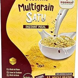 Poshilo Multigrain Sattu – 100% Natural Himalayan Superfood | Vegan Instant Drink with Whole Grains & Dates | Fiber-Rich Energy Mix for Kids, Elders & All Ages | 400g, 750g, 1800g (400g)-image-86