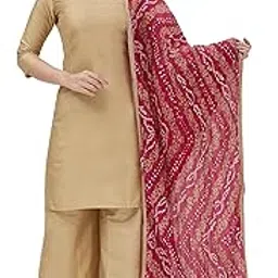 studio shringaar Women's Vegan Silk Crushed Bandhni Dupatta (42" X 2.5 Meters)-picture-1