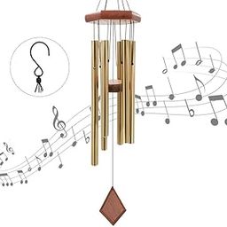 OCACA Wind Chimes Outdoors, 26” Medium Musical Deep Tone Wind Chime with 6 Aluminum Tuned Tubes, Soothing Sympathy Gift for Mother, Birthday, Garden, Patio, Home Decor Golden (with S Hook)-image-33