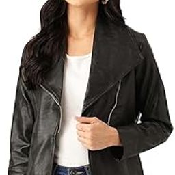 Woman Faux Leather Full Sleeve Solid Jacket LRF13BL00009-image-75