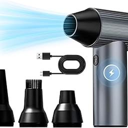 Electric Air Duster, 90000RPM Super Jet Fan Blower, 3 Speed Adjustable Rechargeable Compressed Air Duster Can, Cordless Air Duster for Home Car Keyboard Cleaning-image-81