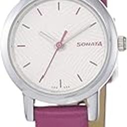 Splash White Dial Women Watch With Leather Strap-NS8976SL14-image-25