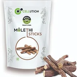 CELLUTION 100% Natural Mulethi Stick For Eating - 100gm - Licorice root/Glycyrrhiza glabra Sticks/Yastimadhu For Hair, Skin & Body Care (100 Grams)-image-95