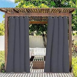 Generic Metdeals Waterproof & Sun Blockage Blackout Curtains With Stainless Steel Grommet For Outdoor/Indoor Use (Grey 4.5X7 Feet) 1 Piece - Solid, Blackout-image-46