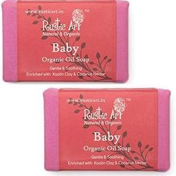 Rustic Art Organic Baby Soap | Coconut Nectar & Lavender | Coldprocessed | For Babies above 6 months & Kids | 100g (Pack of 2)-image-47