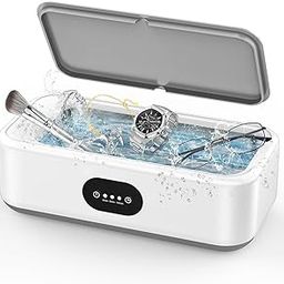 Ultrasonic Jewelry Cleaner Machine, 49KHz Ultrasonic Cleaner with Digital Timer Ultrasonic Cleaning Machine for Eyeglass, Necklaces, Ring, Dentures, 304 Stainless Steel Tank-image-45