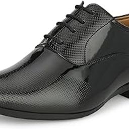 Premium Derby Patent Leatherette Designer Black Lace-Up Office Party Ethnic Wear Shoe Island Formal Shoes Shoe Island for Men (M5402-AZ)-image-102