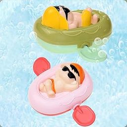 AZYASCO | Kayak Bath Toy Funny Paddling Floating Rowing Boat Clockwork Water Toy Kids Gift Bath Toys-image-65