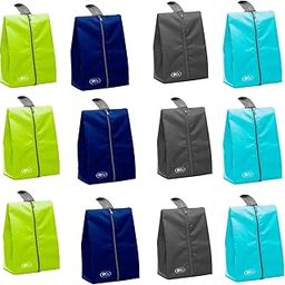 Shoe Storage Organizer Bags Set, Water-Resistant Nylon Fabric with Sturdy Zipper for Traveling (12 Piece Pack) (Navy Blue3 + Aqua Blue3+ Grey3 +Florescent3)-image-21