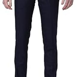 Cotton Slim Fit Checks Formal Trouser for Men (J8185B)-13
