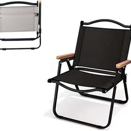 STAR WORK Alloy Steel Portable Foldable Chair Outdoor Furniture Compact Chair Aluminum With Armrests For Travel Camping,Fishing Picnic,Ultralight Low Beach Concert Camping Folding Chair(Black,Medium)-image-30