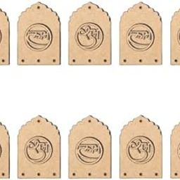 GreyArt MDF Diwali Decorations, Shubh-Labh Jarokha Base Pre Design Cut Out (Jharokha Design 10pcs, Subh Labh 10pcs-11