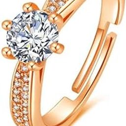 Silky-smooth refinement Charming Rose Gold Plated Adjustable Size Rings For Women & Girls-image-93