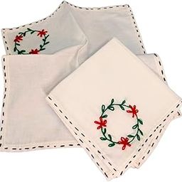 Cotton Cloth Handkerchiefs with Embroidery Work (12") Set of 2-image-64