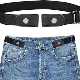 Buckle Free Elastic Belt for Women Men No Buckle Stretch Belt Women’s Invisible Elastic Belt for Jeans Pants Shorts Stretchable Mens Belt for 24-48 Inch Waist - Free Size 2-pcs-picture-6