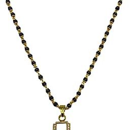 U Letter Alphabet Short Mangalsutra Designs Initial Pendant Gold Name Mangalsutra Design For Women-image-48