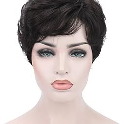 Akashkrishna Fashion Women Full Head Short Hair Wig For Women Pk style Hair Wig japnese fiber Synthetic hair wig black Wig With Free Wig Cap-image-44