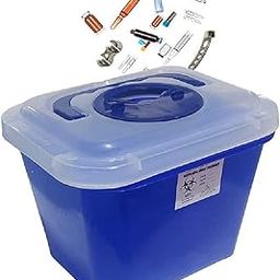 Sharps Containers for Biohazard Needle & Syringe Disposal | Glass Waste & Metallic Implants | Puncture-Proof Bio-Medical Sharps Container Available in 5Liter (BLUE)-image-46