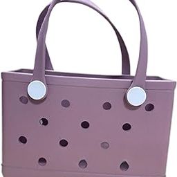 ™ Washable Tote Bag Handbag Travel Bag Open Hole Tote Bag Beach Handbag with Holes Light Purple | Womens Handbags & Bags-image-3