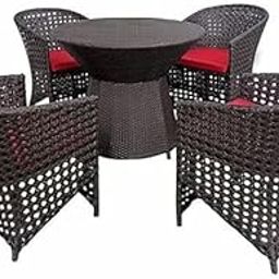 N-15|Indoor |Outdoor |Living Room| Balcony| Garden| Chair Table Set 2+1 (2 Chair + 1 Table)| Furniture Set| Coffee Chair Table Set| Powder Coated(Black_Yellow) YLWDCODE30-16