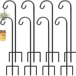 Gtongoko 8 Pack Shepherds Hooks for Outdoor 32 Inch Garden Hooks for Hanging Plants, Lanterns, Bird Feeders, Solar Lights, Mason Jars, Weddings Decor, Adjustable, Matte Black-image-106