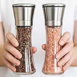 Rilz Premium Salt and Pepper Grinder Set, Adjustable Coarse Mills, Easy Clean Ceramic Grinders, Refillable Spice Shakers (3)-image-12