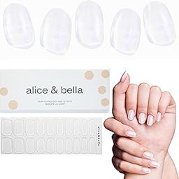 Alice & Bella Semi Cured Gel Nail Strips Set - Pure Strength Clear Nail Strengthening Gel - Long Lasting Transparent Crystal Clear Gel For Sheer Polished Nude Natural Look Waterproof UV Stickers Wraps-picture-7